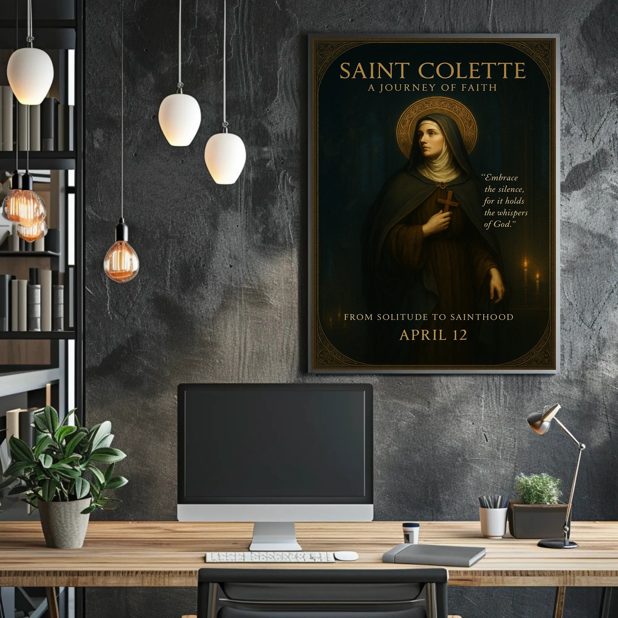 Saint Colette Poster Vintage Religious Wall Art