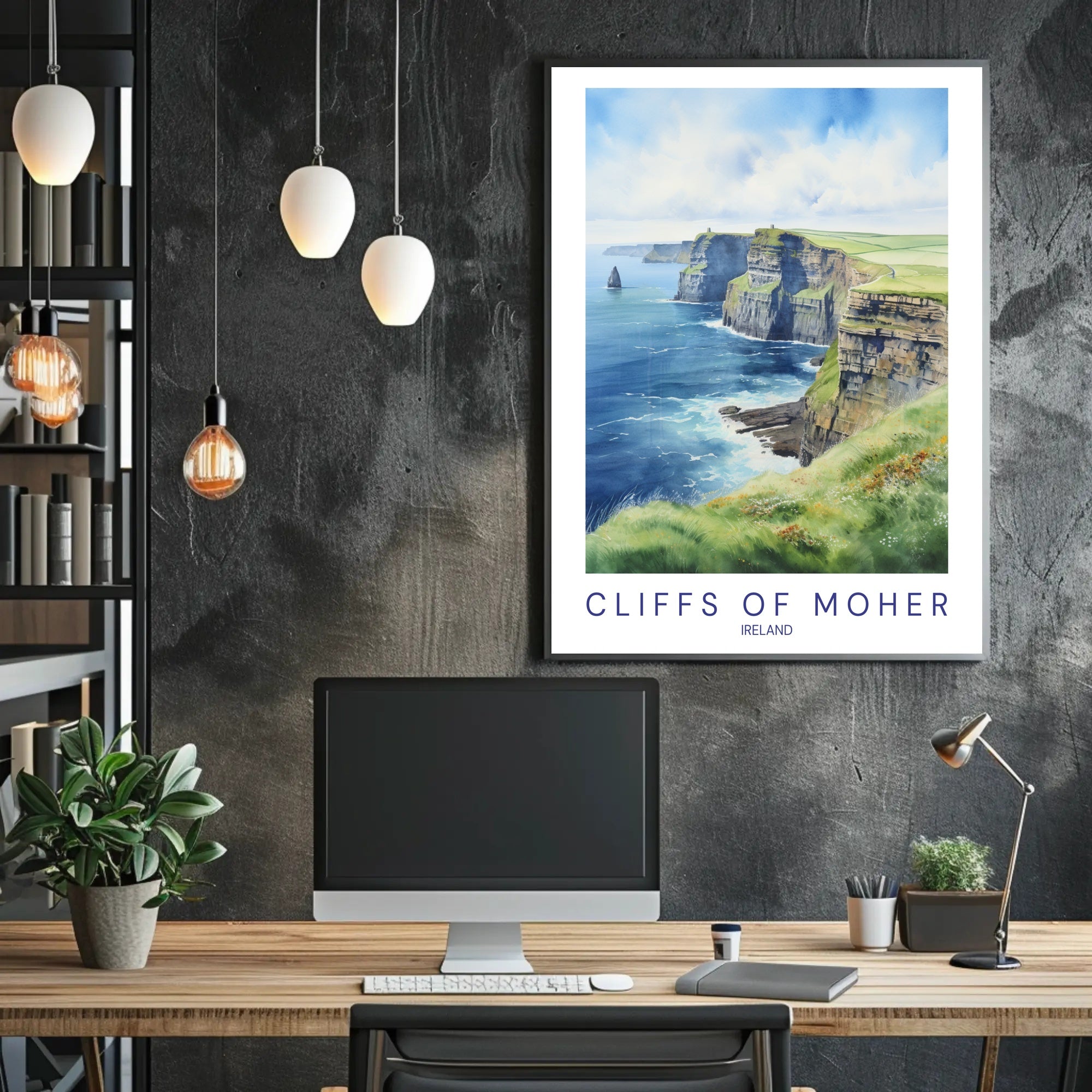 Cliffs of Moher Travel Poster for Tranquil Irish Escape PosterGoat