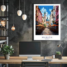 Charming Streets of Munich Poster PosterGoat