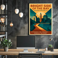 Oakland Cityscape Modern Vintage Travel Poster Art