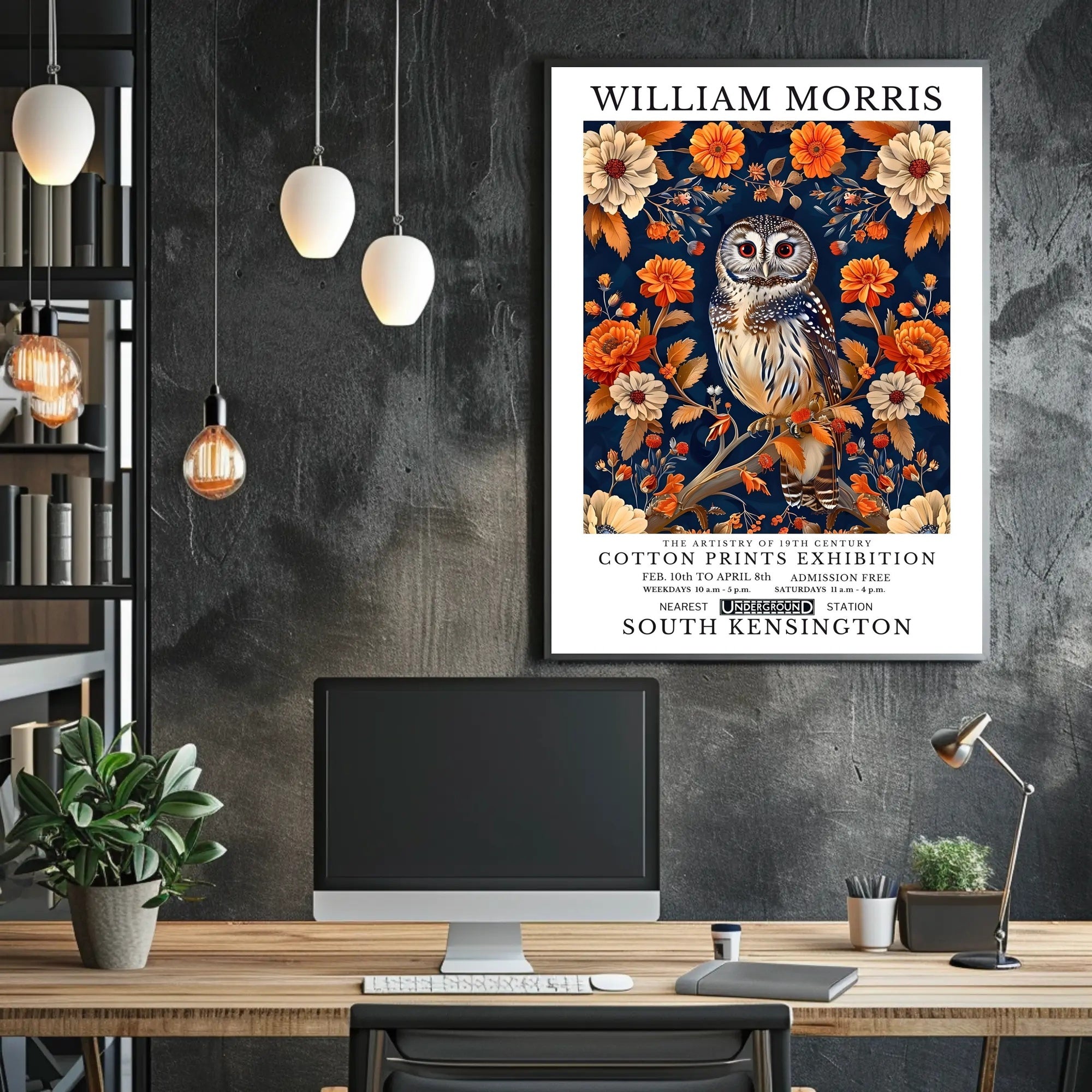 William Morris Art Exhibition Vintage Artistic Poster