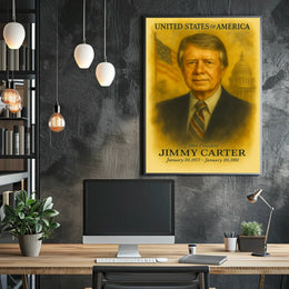 Jimmy Carter 39th President of the United States Vintage Watercolor Poster