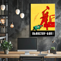 Soviet Anti-Alcohol Propaganda: Vintage Bold Design Poster