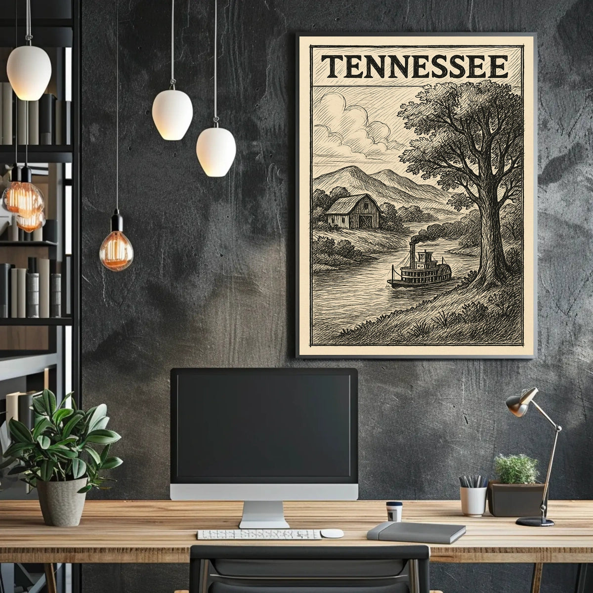 Tennessee Landscape Illustration Poster