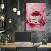 Cherry Celebration: Artistic Dessert Delight Poster PosterGoat