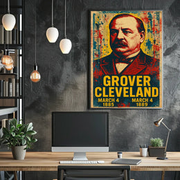 Grover Cleveland 22nd President of the United States Street Art Mashup Poster