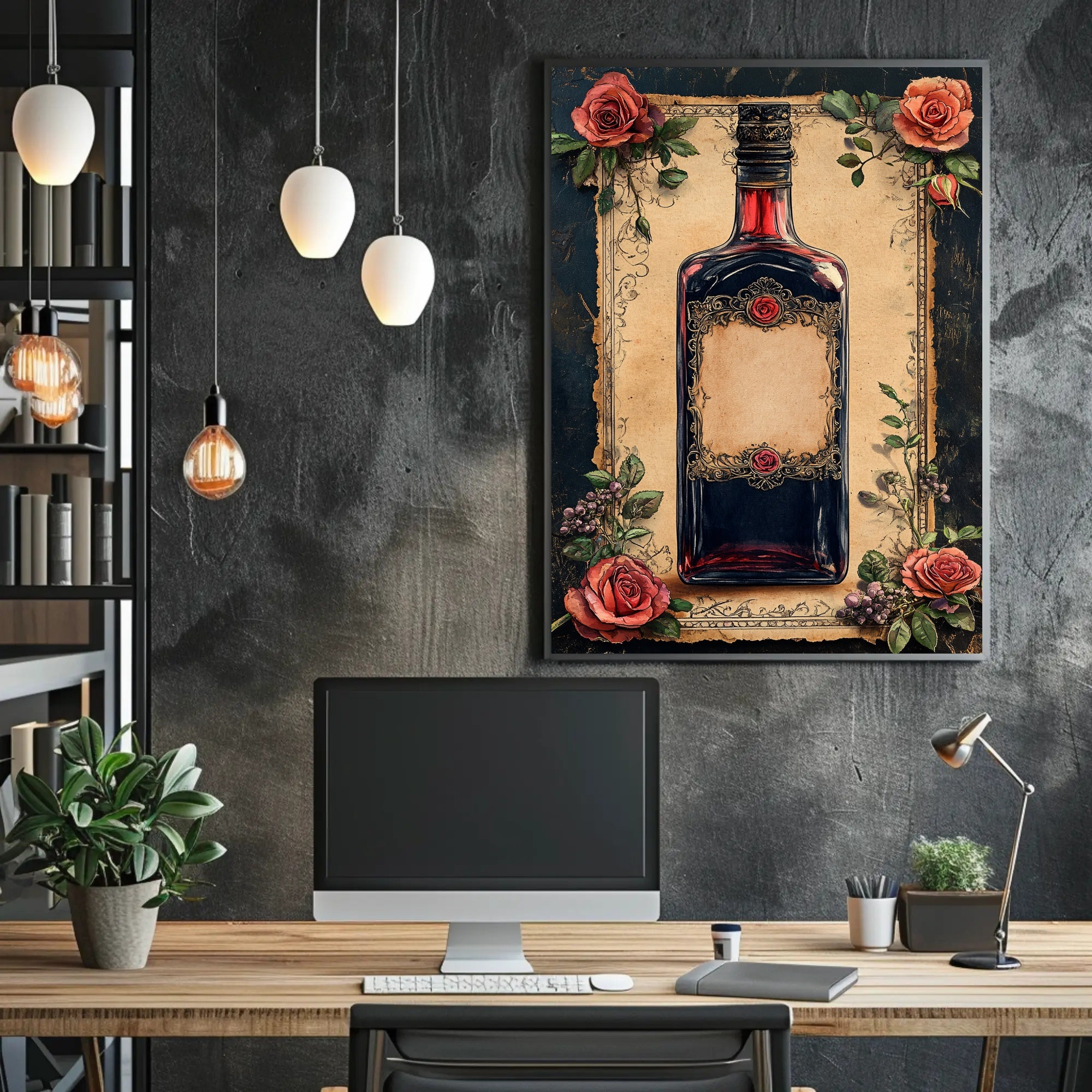 Vintage Elegance Rose-Embellished Poster