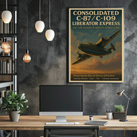Vintage WWII Liberator Express Aviation Art Poster