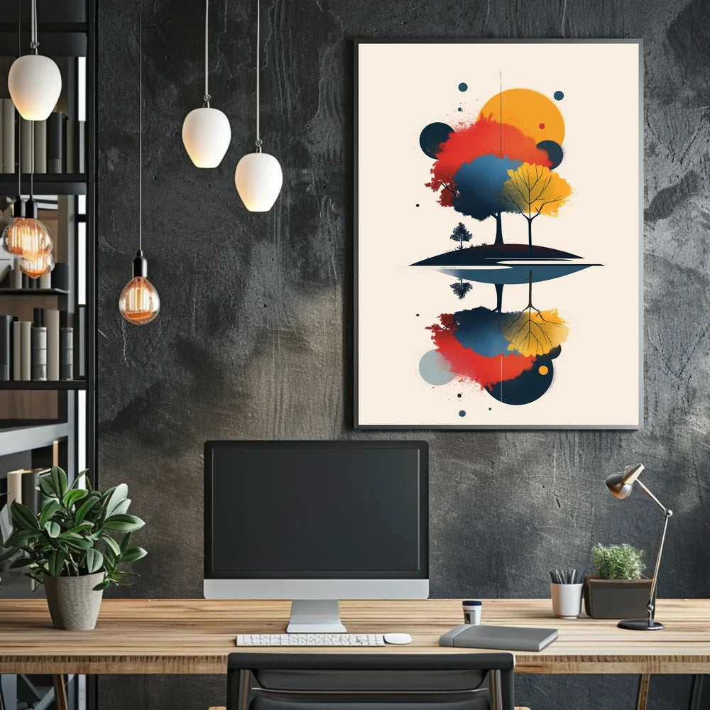Vibrant Nature-Inspired Abstract Art Poster