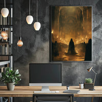 Mystical Gathering in Ancient Grand Hall Poster PosterGoat