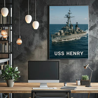 USS Henry Naval Ship Poster Vintage Maritime Wall Art