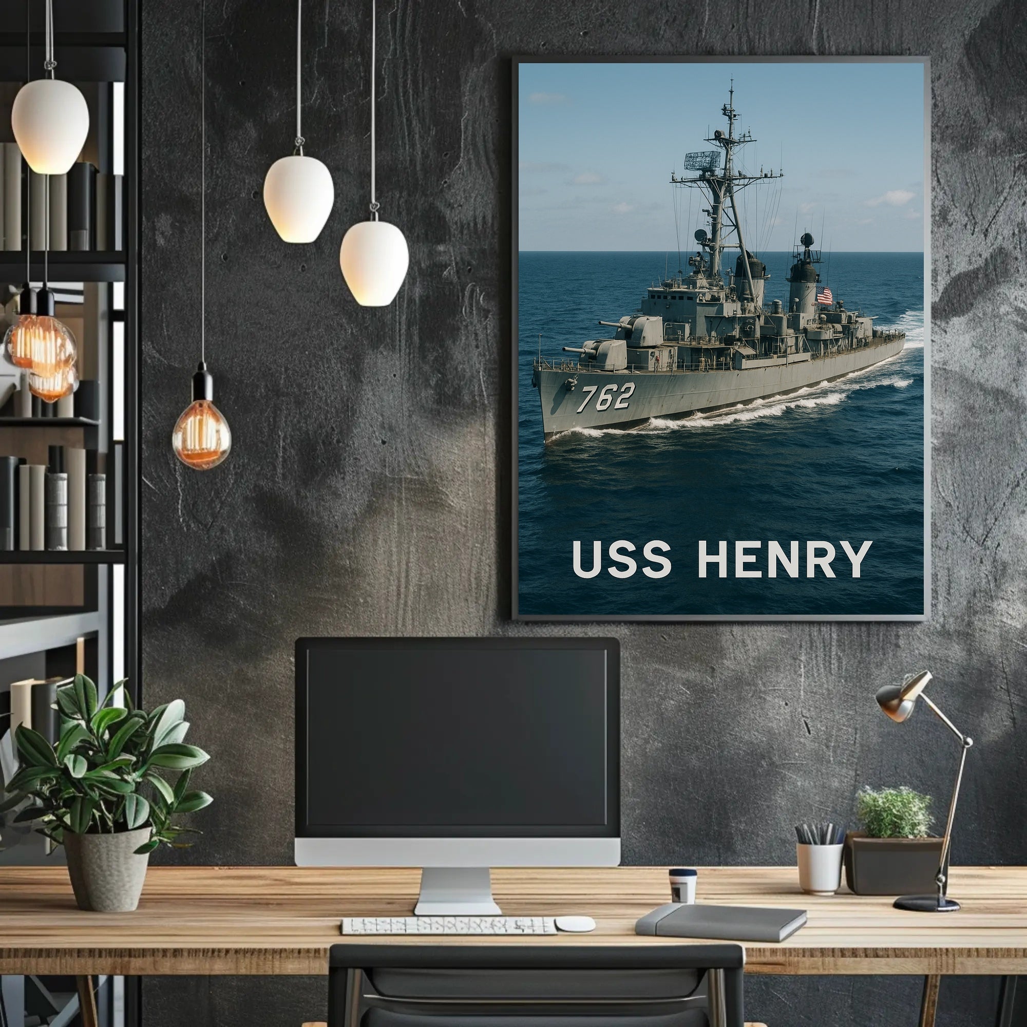 USS Henry Naval Ship Poster Vintage Maritime Wall Art