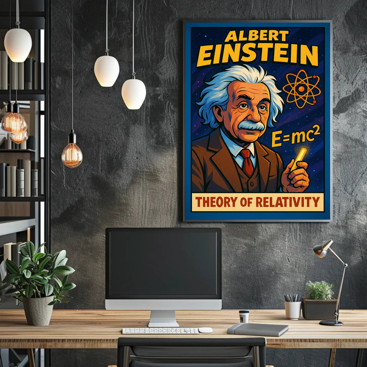 Einstein Relativity Vintage Science Wanderlust Poster