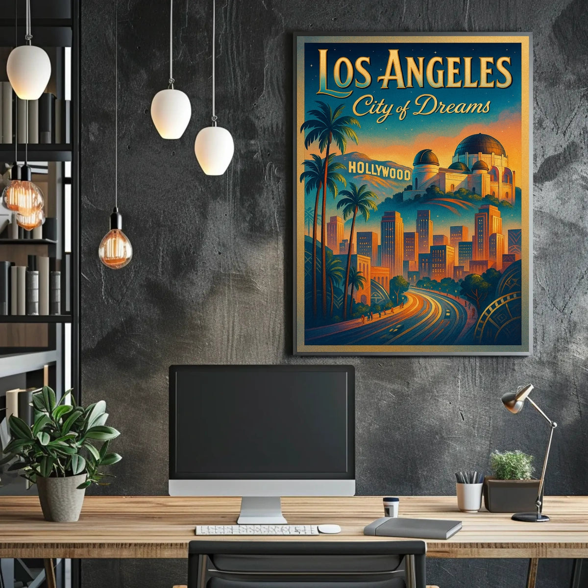 City of Dreams Los Angeles Vintage Poster