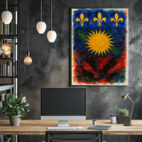 Vibrant Heraldic Sun Poster
