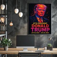 Trump Modern Resolve Neon Futurism Poster