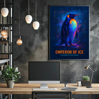 Emperor Penguin Glowing Poster Wall Art Print