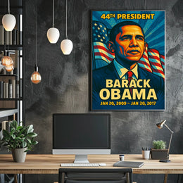 Barack Obama 44th President of the United States Colorful Comic Book Style Poster