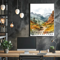 Kings Canyon Watercolor Wall Art Poster