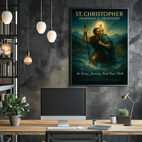 St. Christopher Guardian of Travelers Poster