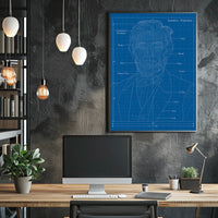 Isometric Projection Blueprint Poster