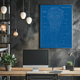 Isometric Projection Blueprint Poster