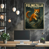 Felinezilla The Cat Kaiju Poster PosterGoat