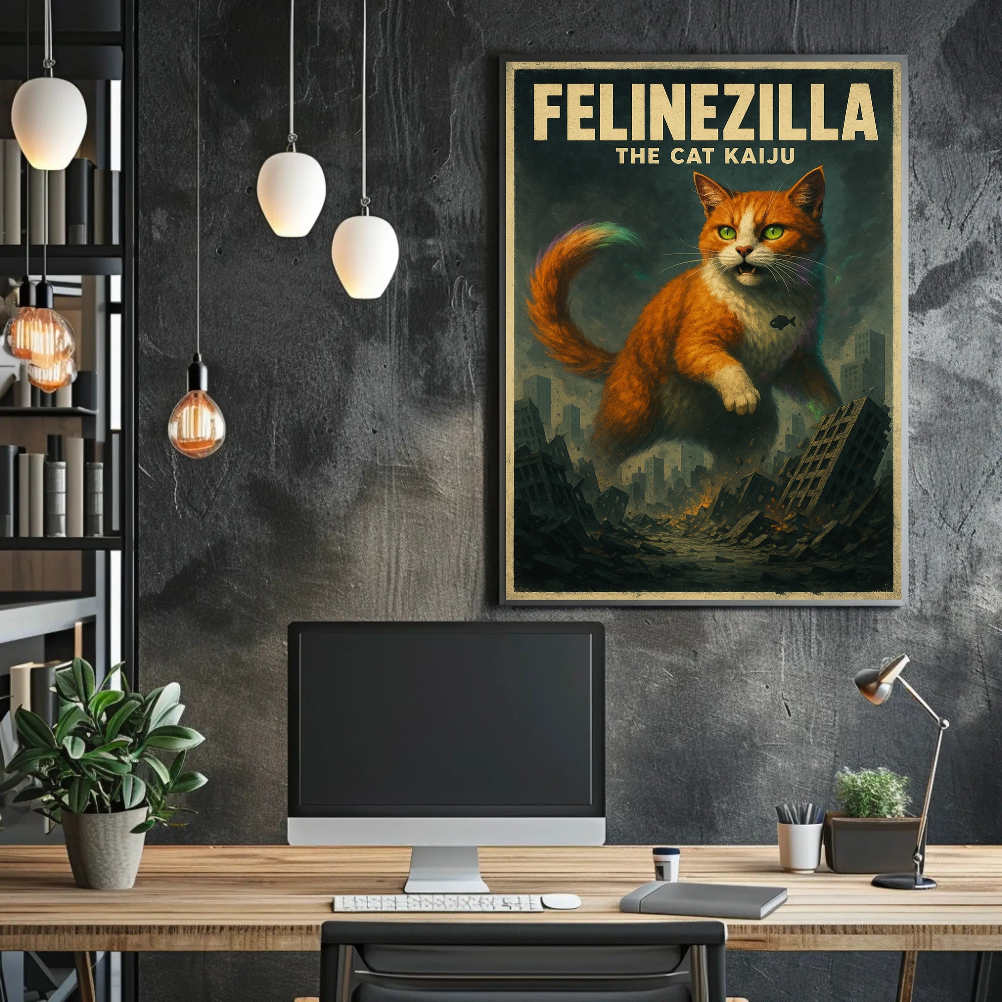 Felinezilla The Cat Kaiju Poster PosterGoat