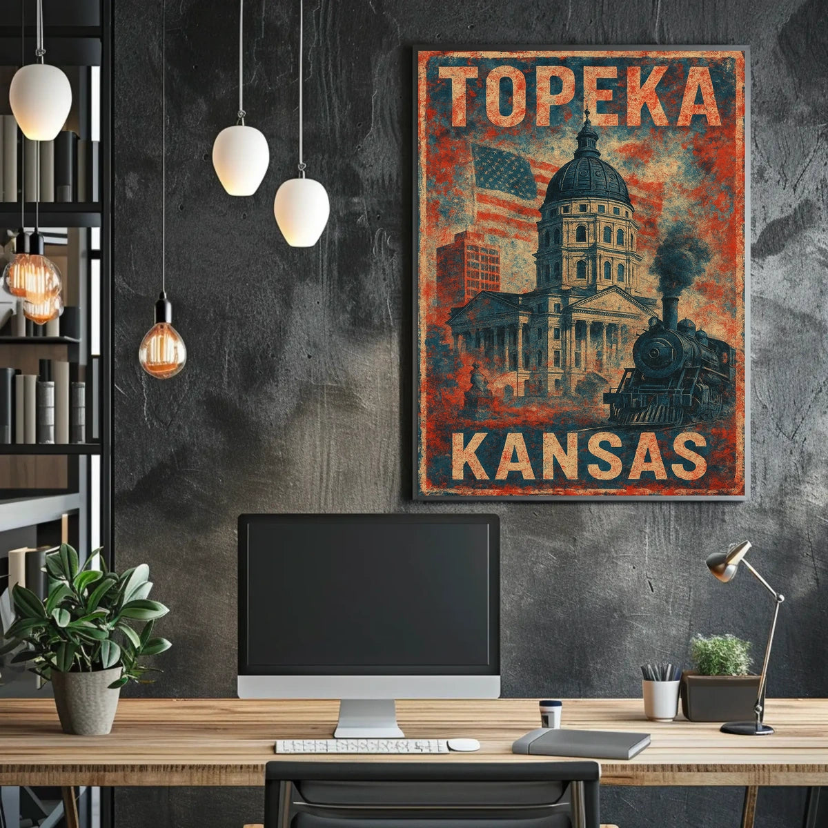 Topeka Kansas Vintage Tribute Retro 80s Decor Lovers Poster