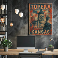 Topeka Kansas Vintage Tribute Retro 80s Decor Lovers Poster