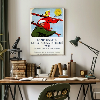 Ski Championship Cataluña Vintage Poster
