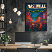 Nashville Music City Mistletoe Poster