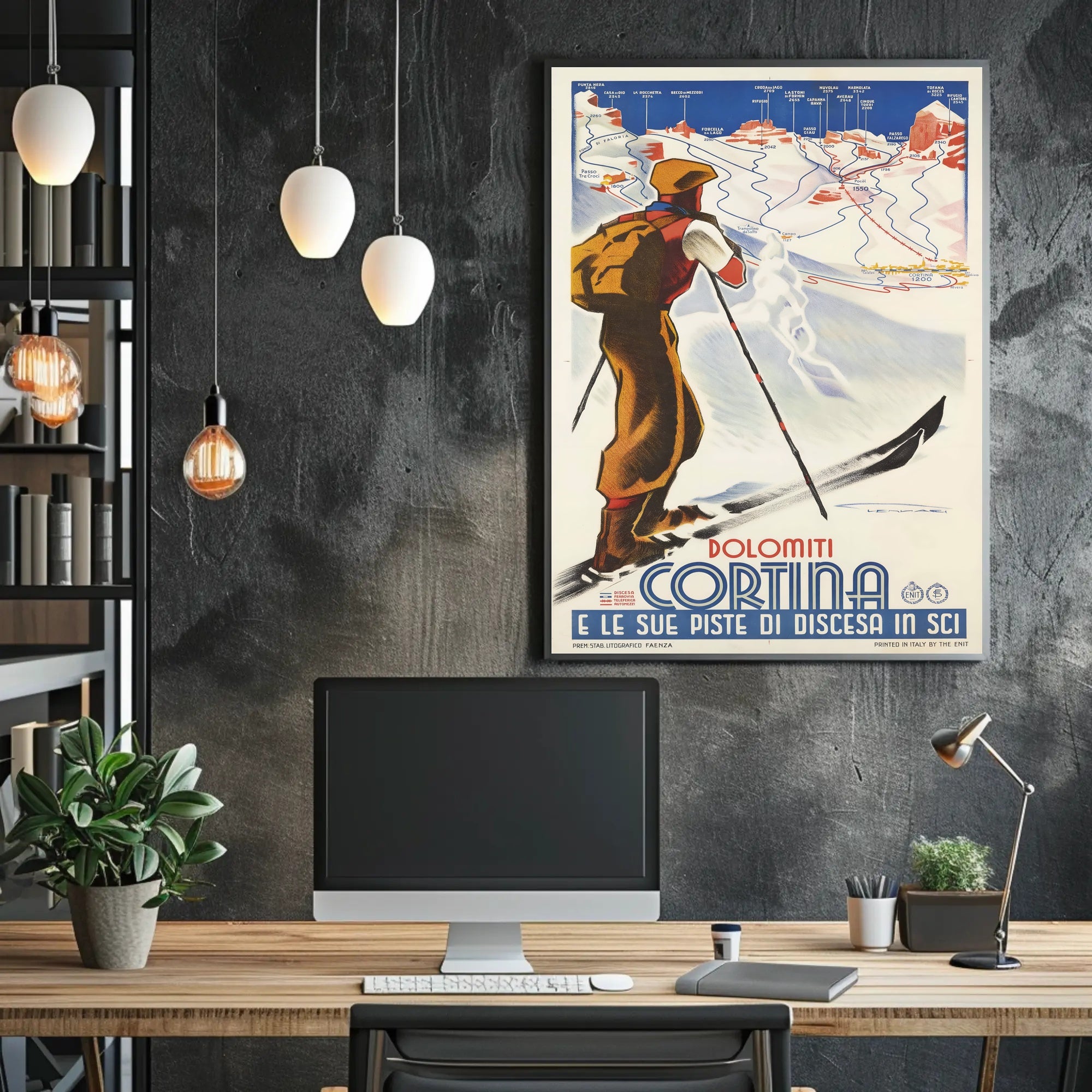 Skiing in the Dolomites Poster PosterGoat