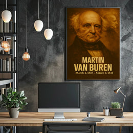 Martin Van Buren Poster Vintage Analog Film Aesthetic Presidential Portrait Wall Art Historical Print