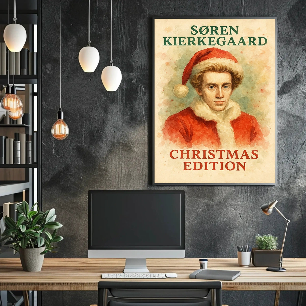 Søren Kierkegaard Christmas Edition Artistic Pop Culture Poster