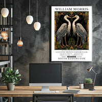 Elegant Herons Morris-Inspired Vintage Artistic Poster