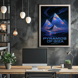 Mystical Pyramids Giza Futuristic SciFi Dreamers Poster
