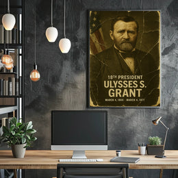 Ulysses S. Grant 18th President of the United States Damaged Photograph Poster