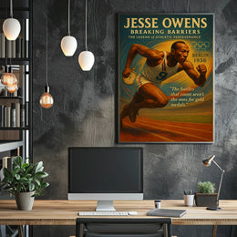 Jesse Owens Vintage Olympic Inspiration Poster Art
