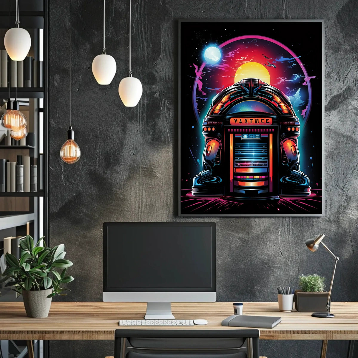 Retro Futuristic Jukebox Poster