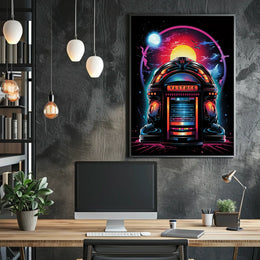 Retro Futuristic Jukebox Poster