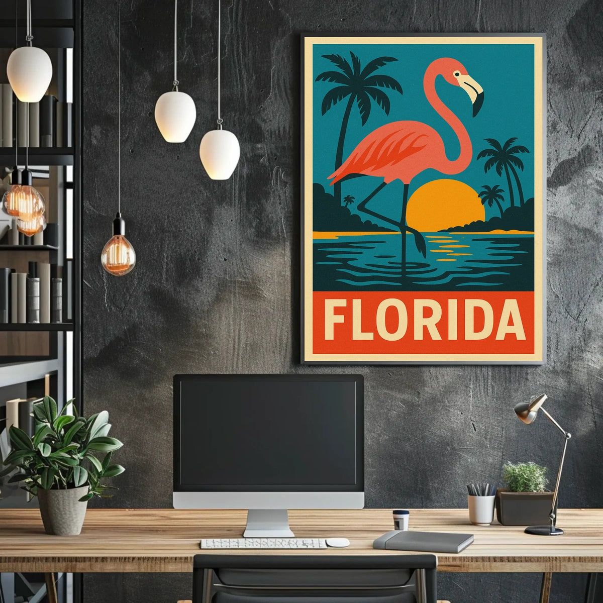 Florida Flamingo Poster