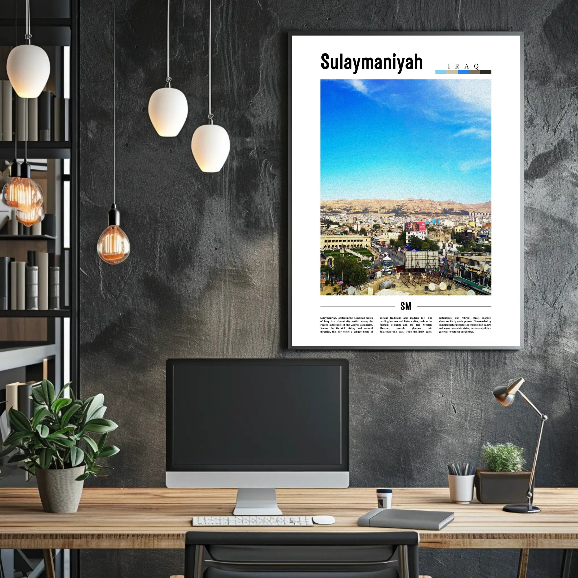 Sulaymaniyah Cityscape: Dynamic Kurdistan Travel Poster PosterGoat