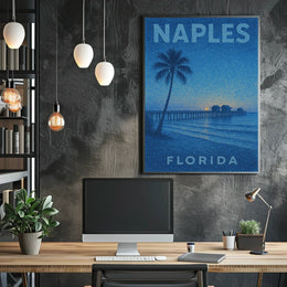 Naples Florida Sunset Poster Wall Art Coastal Decor