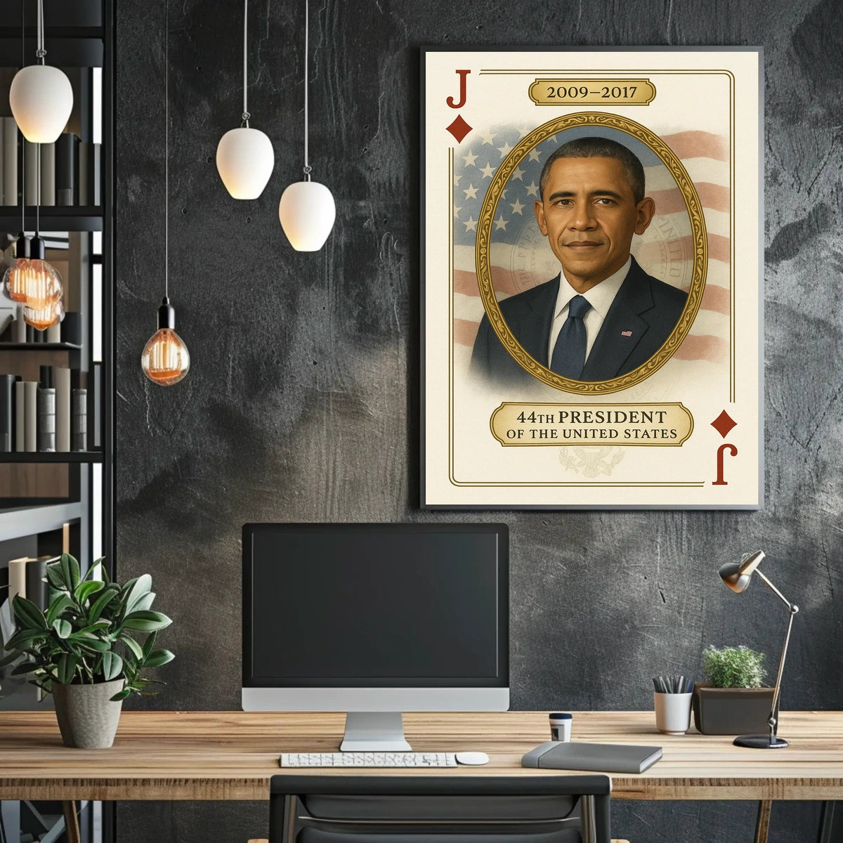 Barack Obama 44th President Portrait Scene For Wall Poster