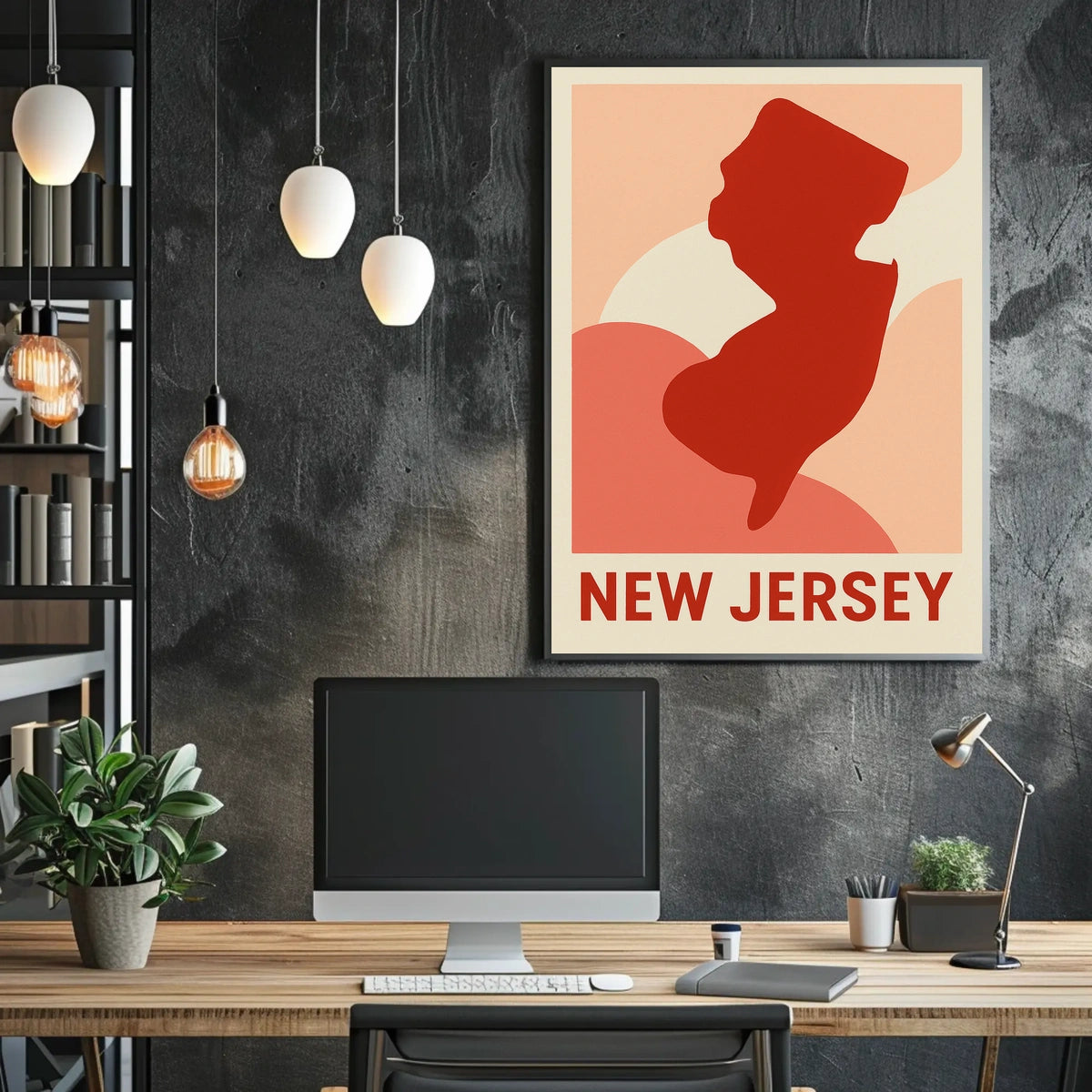 New Jersey Silhouette Poster