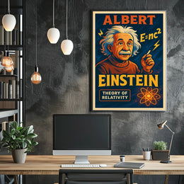 Albert Einstein Relativity Theory Vintage Educational Inspirational Scientific Wall Art Poster