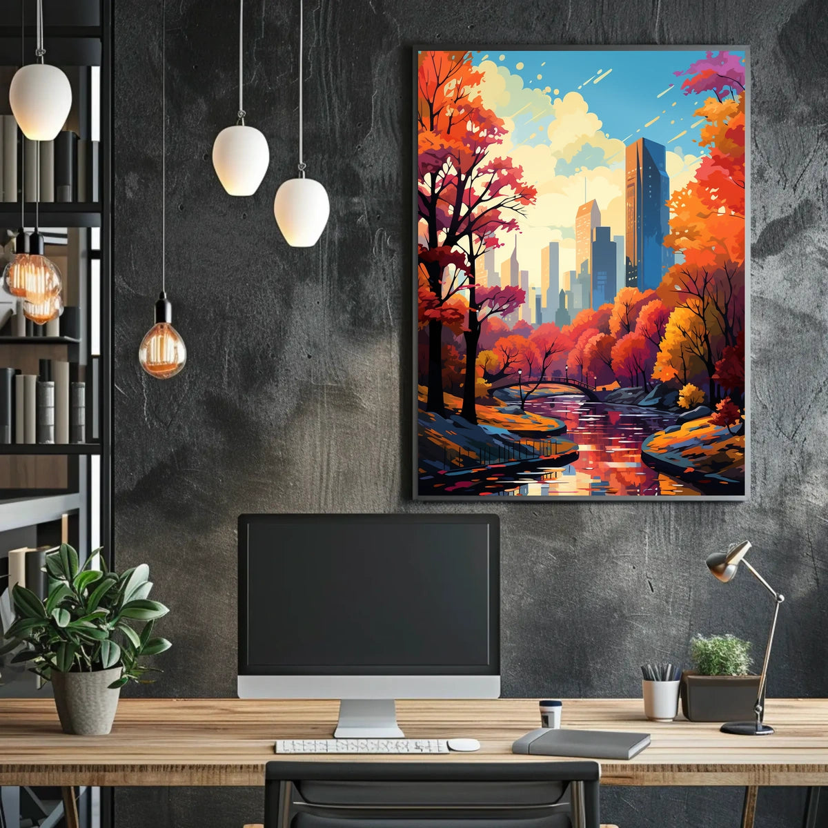 Urban Autumn Escape in New York Travel Poster