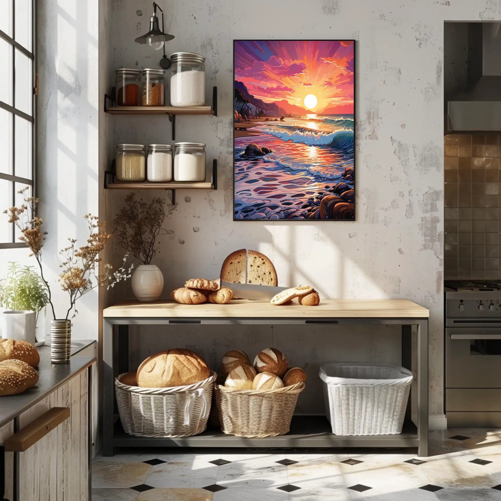 Vibrant Coastal Sunset Poster PosterGoat