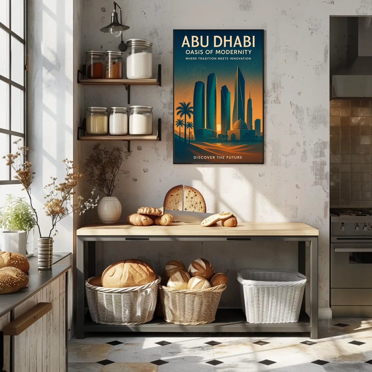 Abu Dhabi Cityscape Tradition Meets Innovation Travel Poster